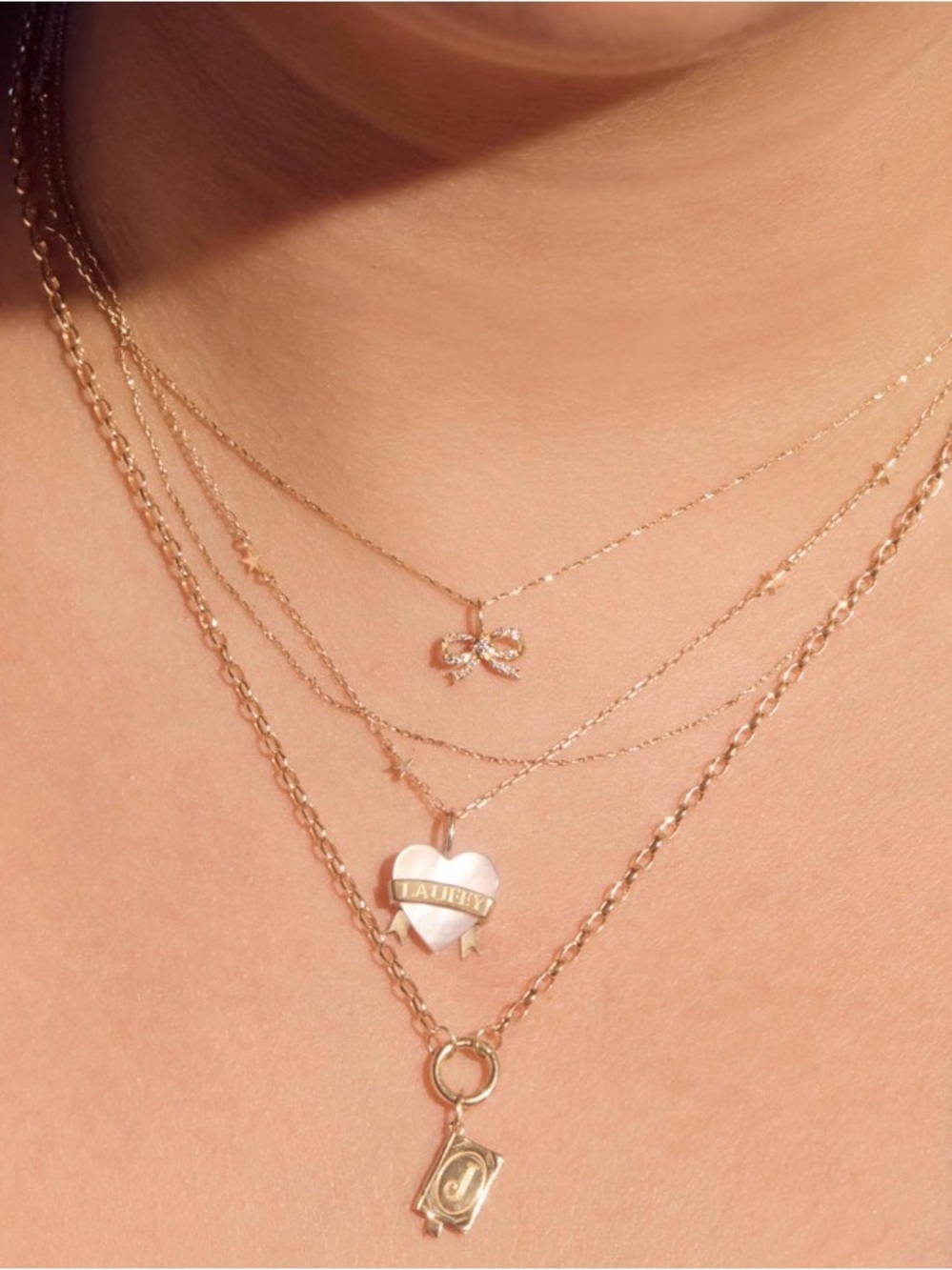 Catbird Lovesick Diamond Bow Gold Charm
